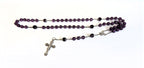 Large Antique French Silver Rosary with Purple Faceted Beads c.1900 -