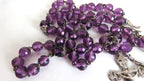 Large Antique French Silver Rosary with Purple Faceted Beads c.1900 -