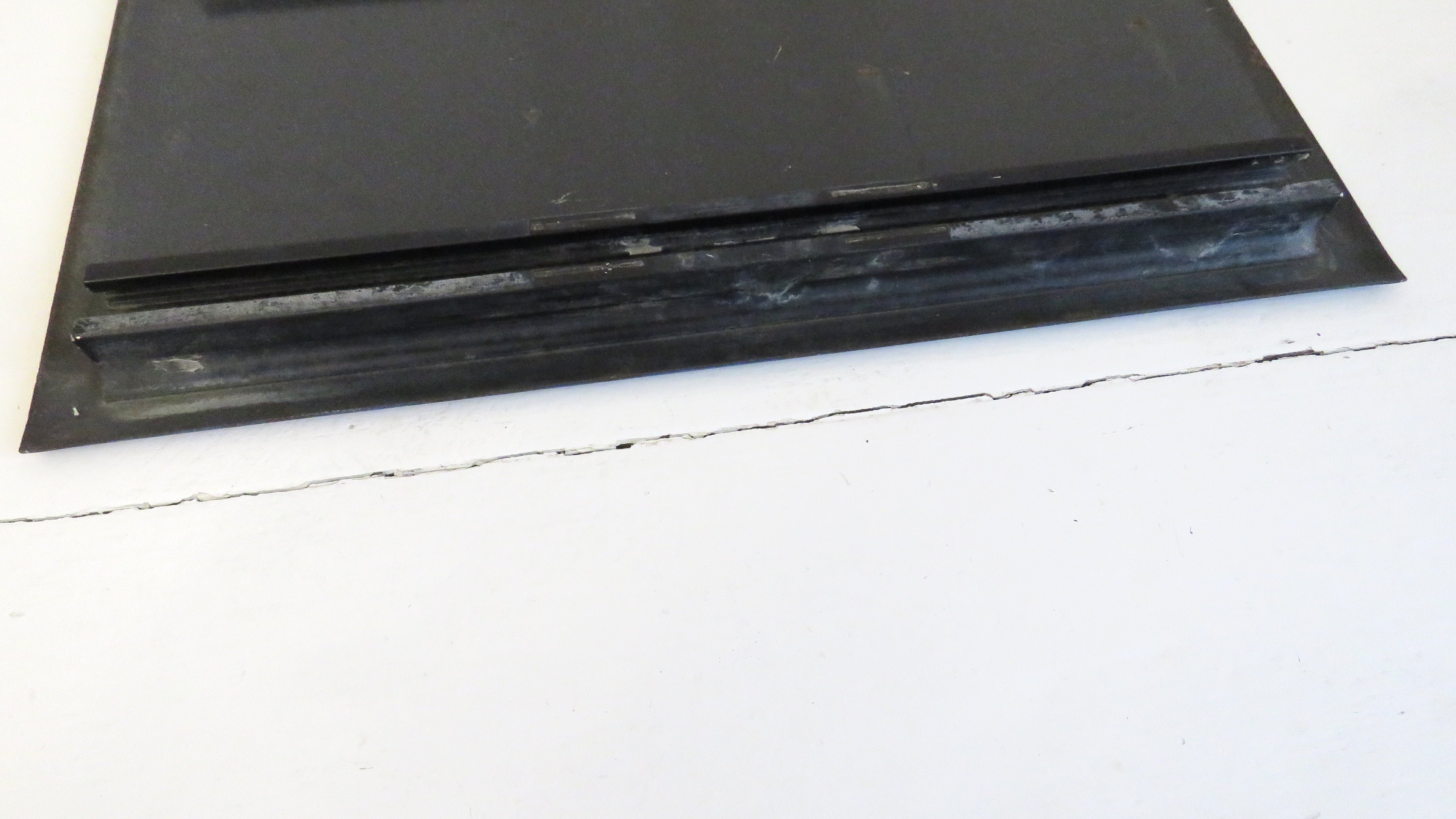 Vintage French Enamel Street Sign Chemin du Moulin Blue Road Plaque with Bracket - Vintage French Treasures