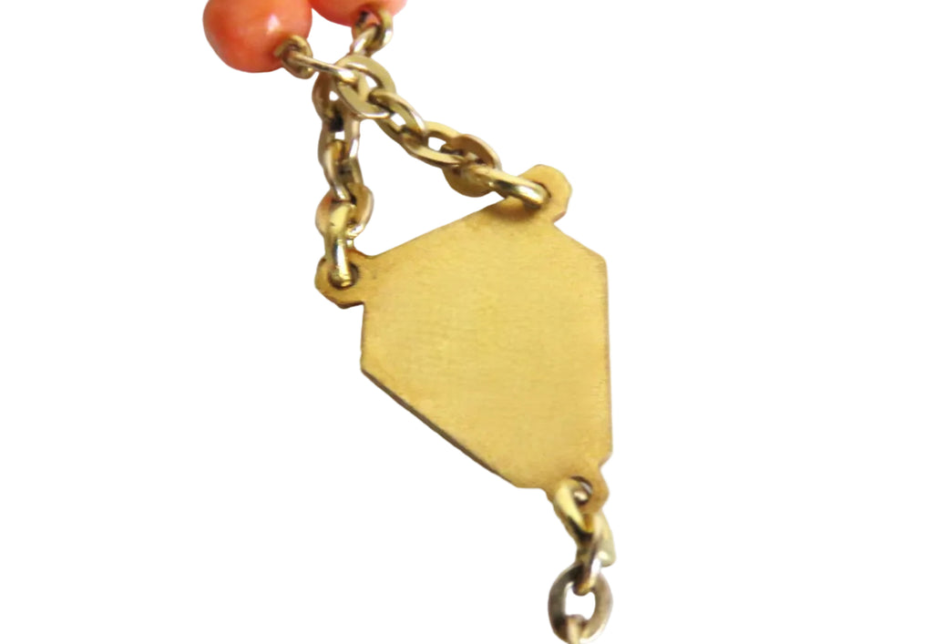 Antique French Coral Rosary Signed Karo Art Deco Coral Rosary - Vintage French Treasures