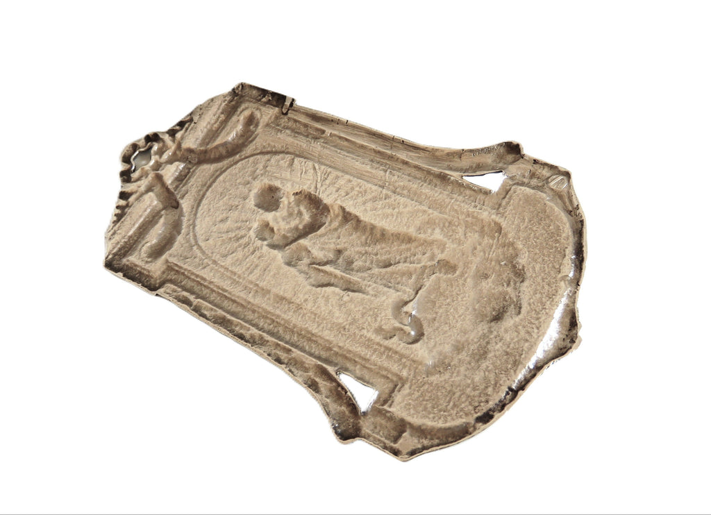 Antique Silver Holy Water Font Virgin & Child - Vintage French Treasures