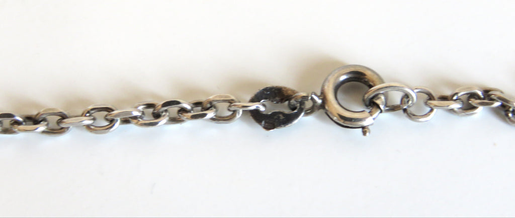 Antique Spanish Holy Family Cross Pendant Dated 1919 with Silver Chain - Vintage French Treasures