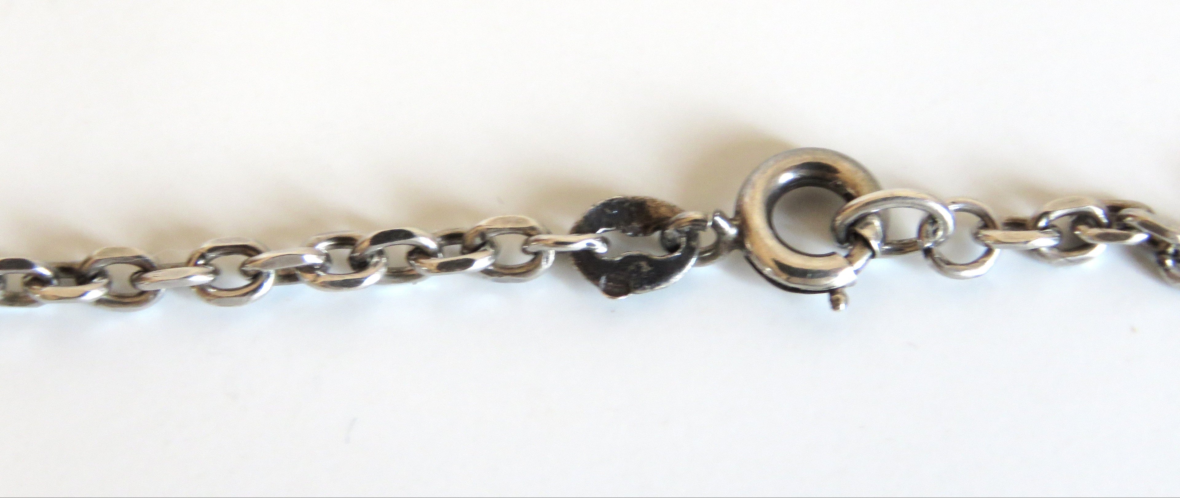 Antique Spanish Holy Family Cross Pendant Dated 1919 with Silver Chain - Vintage French Treasures