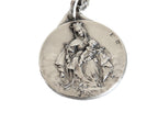 French Hallmarked Silver Scapular Medal Necklace, Antique Catholic Pendant -