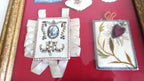 Antique French Devotional Shadow Box with Sacred Heart Ex Votos and Marian Keepsakes -