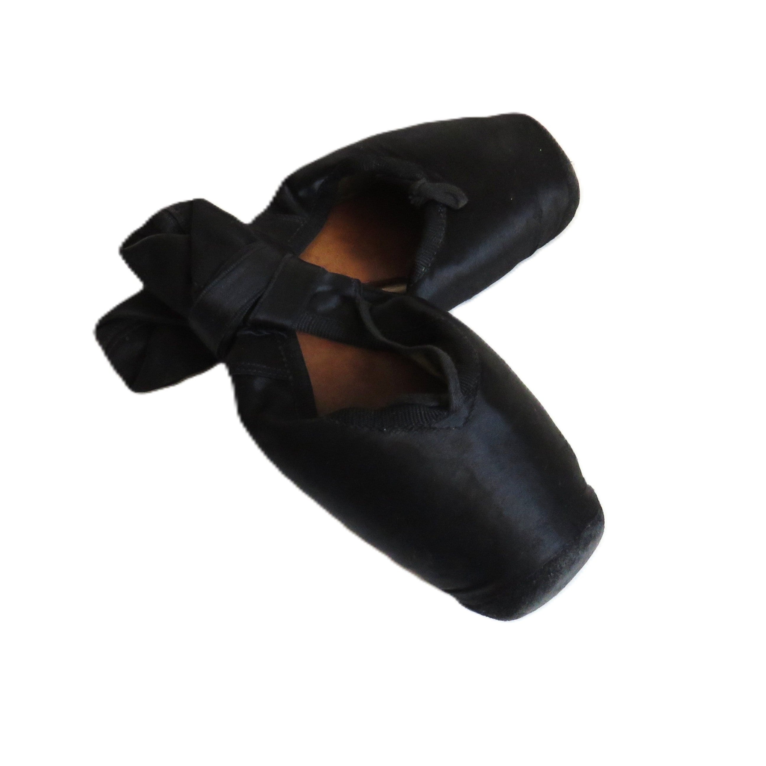 アンティーク雑貨 French Vintage Noir Ballet Slippers Antique French Black Satin Ballet Pointe Shoes Paris Size 11