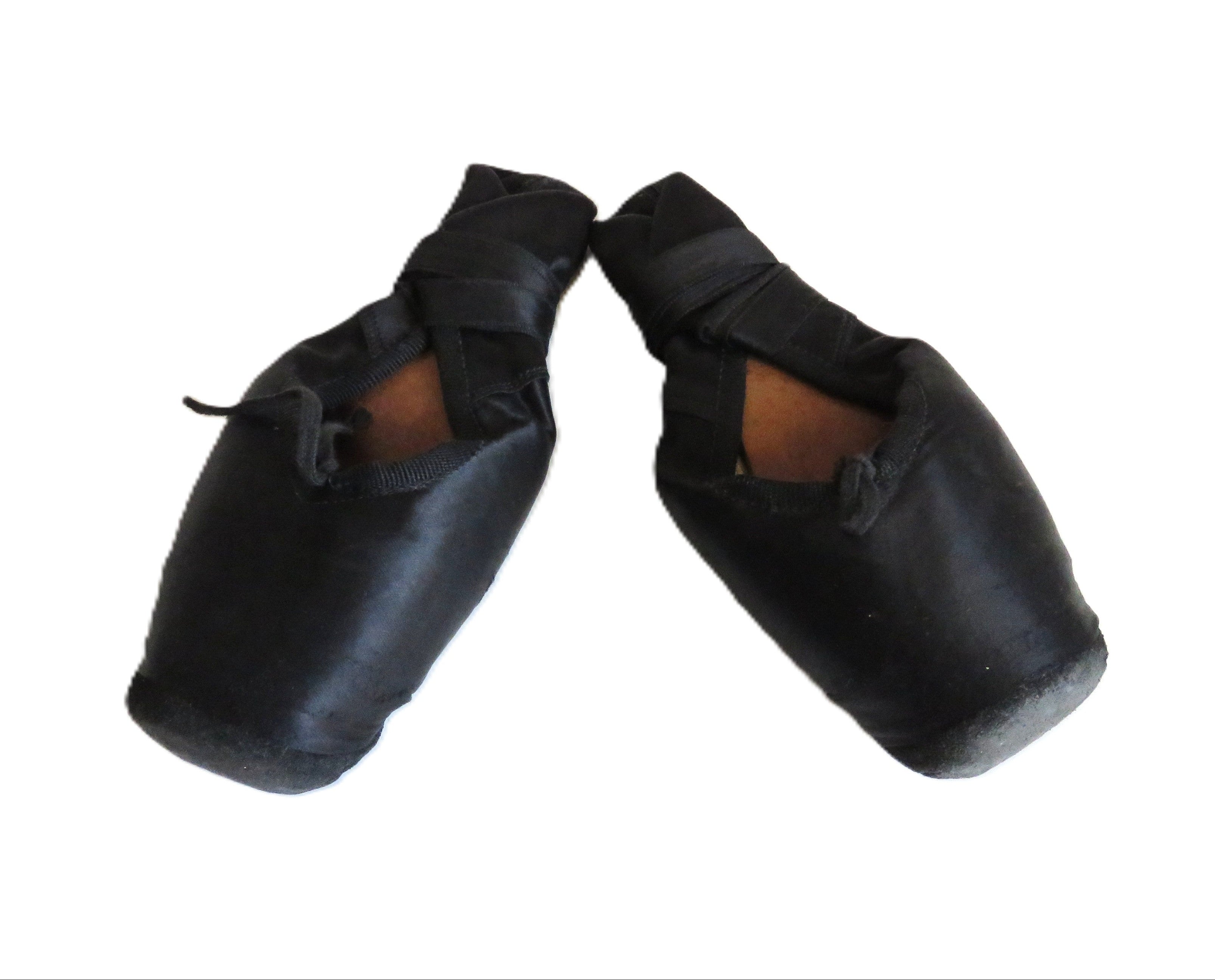 Antique French Ballet Shoes – Black Satin Pointe Slippers – Paris – Size 11 - Vintage French Treasures