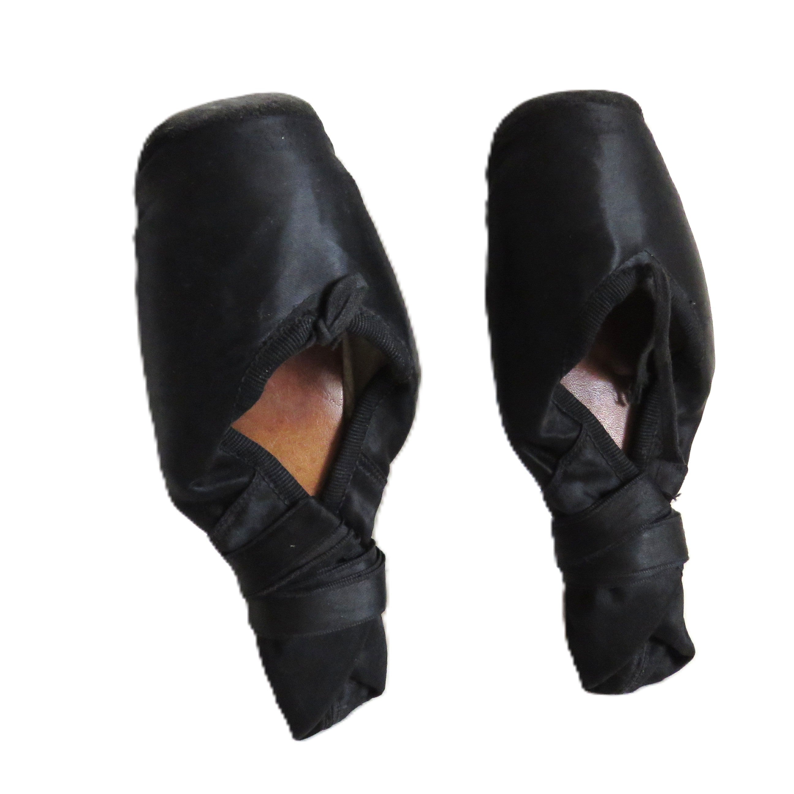 Antique French Ballet Shoes – Black Satin Pointe Slippers – Paris – Size 11 - Vintage French Treasures