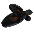 Antique French Ballet Shoes – Black Satin Pointe Slippers – Paris – Size 11 -