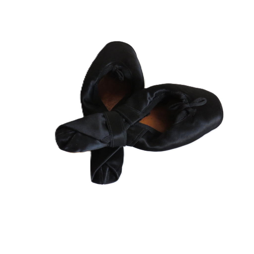 Antique French Ballet Shoes – Black Satin Pointe Slippers – Paris – Size 11 - Vintage French Treasures