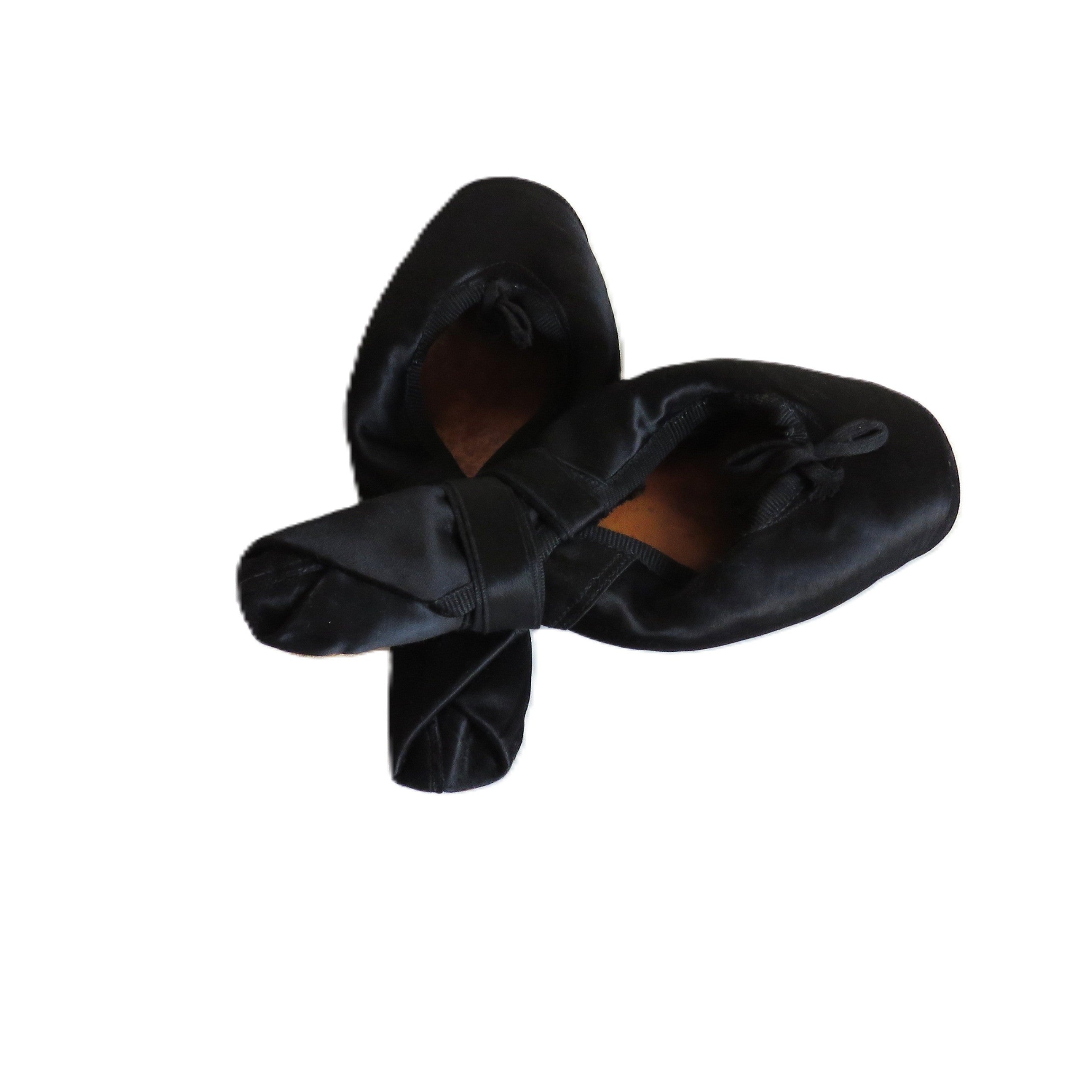 Antique French Ballet Shoes – Black Satin Pointe Slippers – Paris – Size 11 - Vintage French Treasures