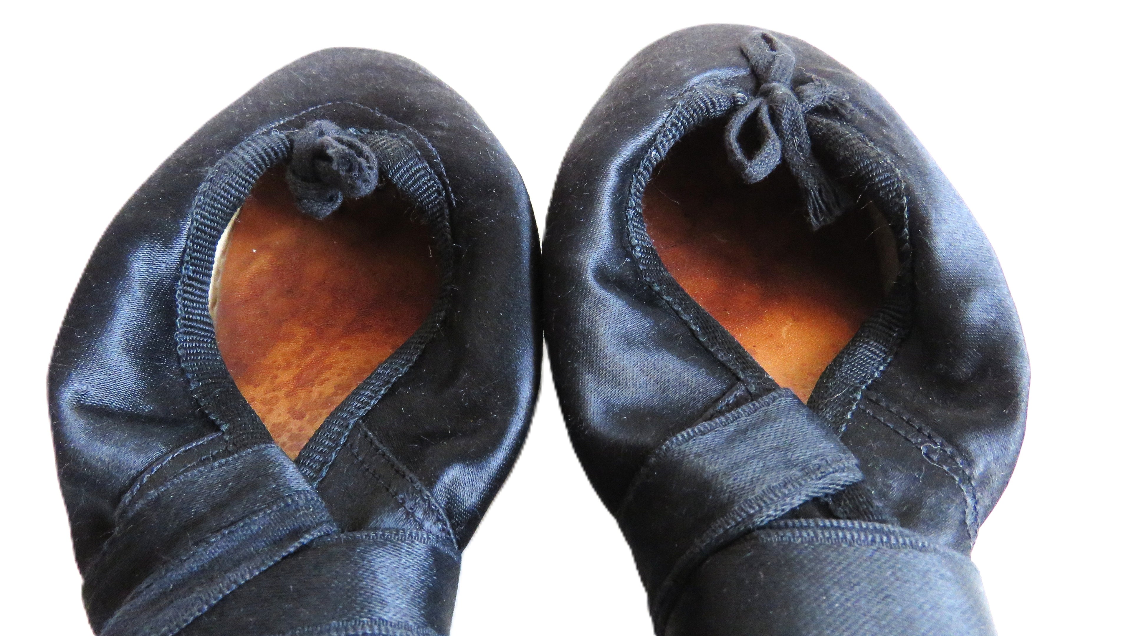 Antique French Ballet Shoes – Black Satin Pointe Slippers – Paris – Size 11 - Vintage French Treasures