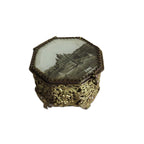 Vintage Italian Filigree Trinket Box with St Peter’s Basilica Rome Souvenir Lid -