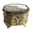 Vintage Italian Filigree Trinket Box with St Peter’s Basilica Rome Souvenir Lid -