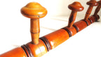 Antique French Wooden Wall Coat Rack with Six Pegs – Rustic Country Farmhouse Peg Rack -