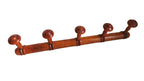 Vintage French Chinoiserie Faux Bamboo Wooden Coat Rack | Five Peg Hooks -