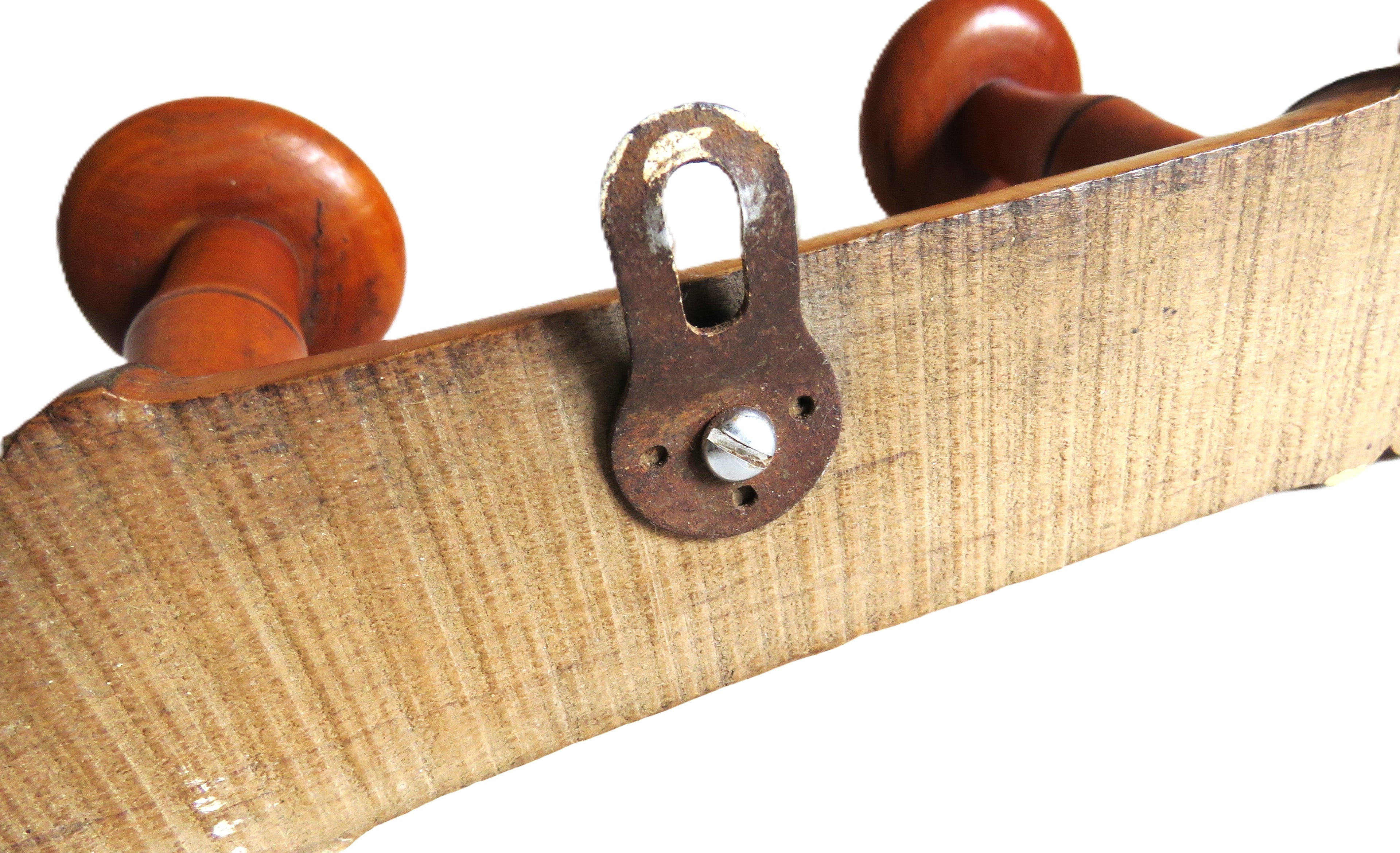 Vintage French Chinoiserie Faux Bamboo Wooden Coat Rack | Five Peg Hooks - Vintage French Treasures