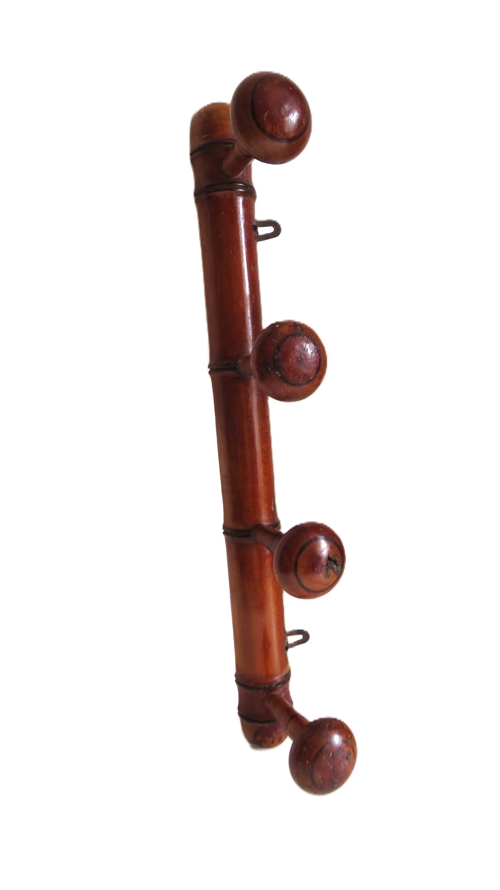 Antique French Chinoiserie Wooden Wall Coat Rack Peg Rail Rustic Country Hooks - Vintage French Treasures