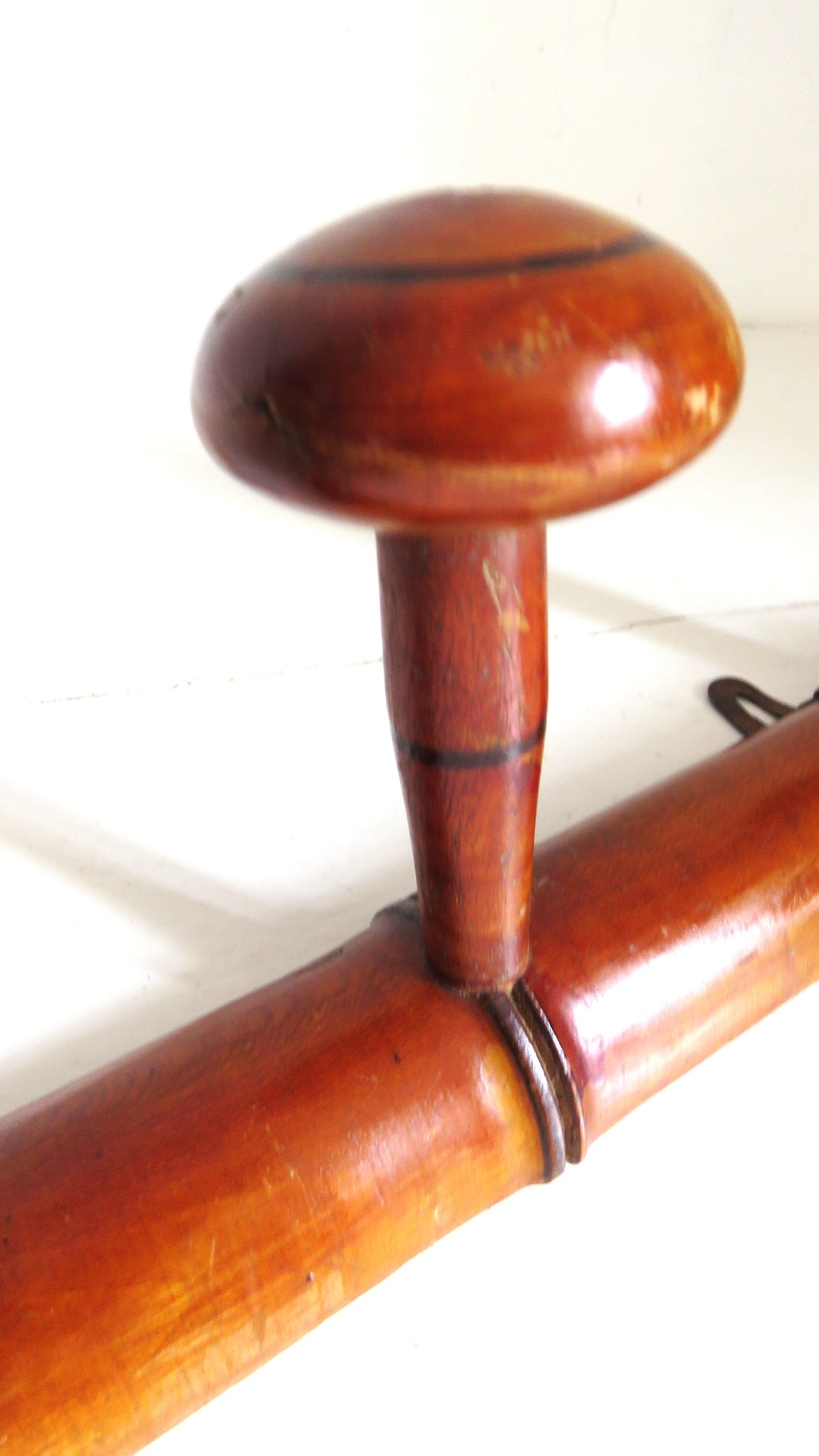 Antique French Chinoiserie Wooden Wall Coat Rack Peg Rail Rustic Country Hooks - Vintage French Treasures