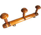 Vintage French Chinoiserie Bamboo Style Coat Rack, 3 Peg Wall Hooks -