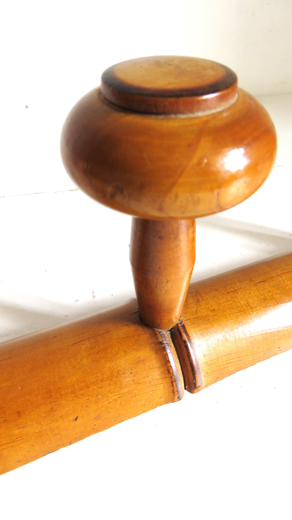 Vintage French Chinoiserie Bamboo Style Coat Rack, 3 Peg Wall Hooks - Vintage French Treasures