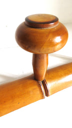 Vintage French Chinoiserie Bamboo Style Coat Rack, 3 Peg Wall Hooks -