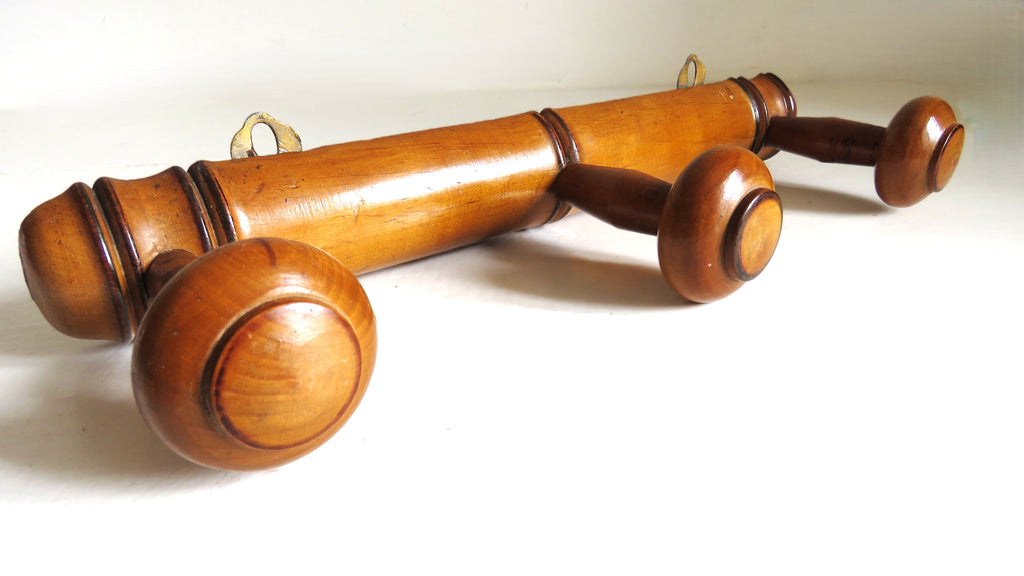 Vintage French Chinoiserie Bamboo Style Coat Rack, 3 Peg Wall Hooks - Vintage French Treasures