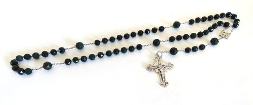 Antique French Bloodstone Heliotrope Rosary Hallmarked Silver Crucifix -