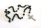 Antique French Bloodstone Heliotrope Rosary Hallmarked Silver Crucifix -