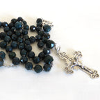 Antique French Bloodstone Heliotrope Rosary Hallmarked Silver Crucifix -