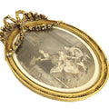 Pair Antique French Gilt Wood Framed Romantic Engravings -