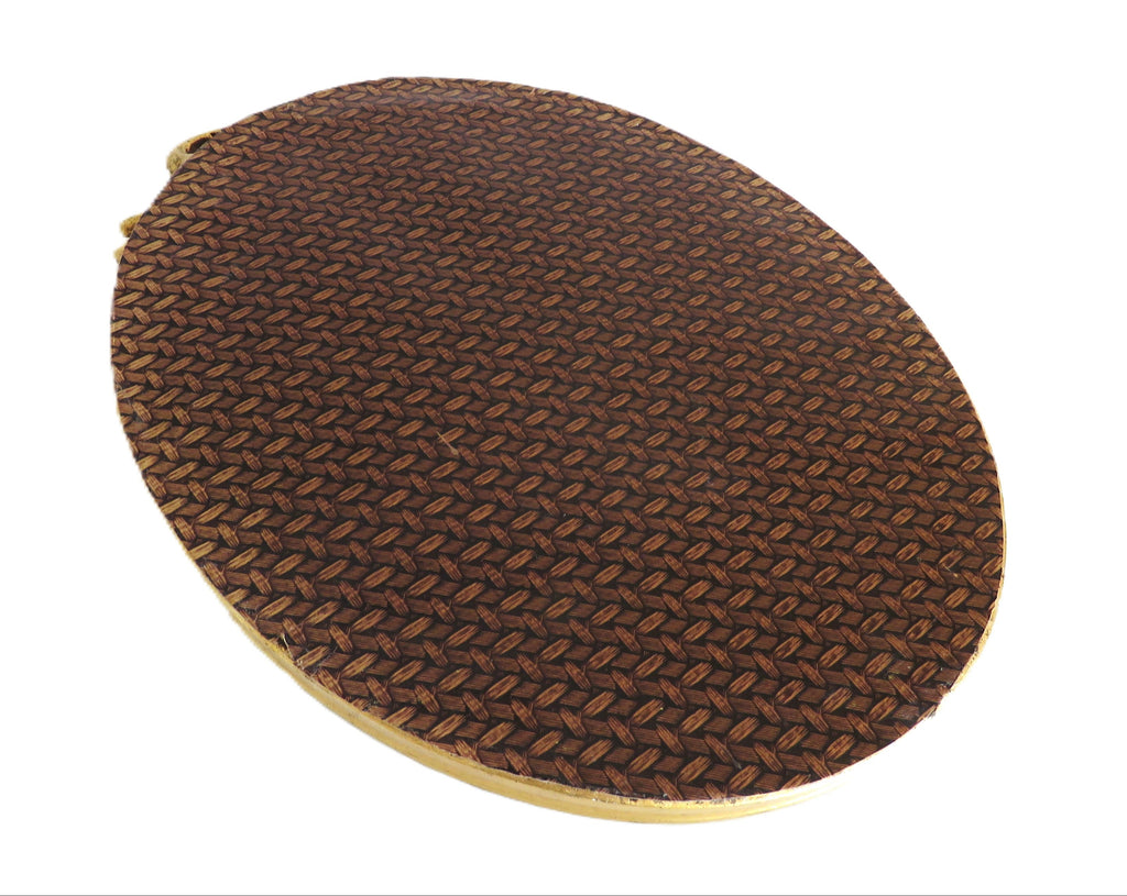 Back view of French Oval gilt frame on white background