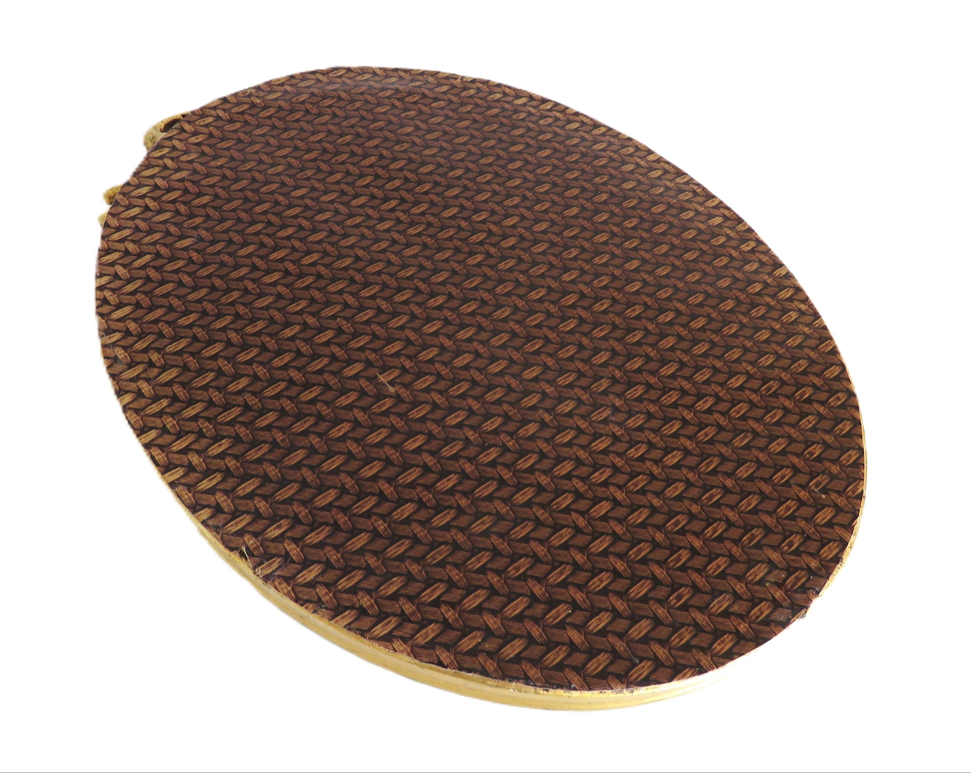 Back view of French Oval gilt frame on white background