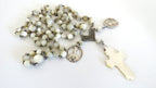 Rare French Silver Rosary, Late 18th to Early 19th Century (circa 1780–1830) — Articulated Heart Centre, Devotional Medals & Mother-of-Pearl Crucifix -