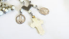 Rare French Silver Rosary, Late 18th to Early 19th Century (circa 1780–1830) — Articulated Heart Centre, Devotional Medals & Mother-of-Pearl Crucifix -
