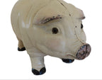 Vintage cast iron  piggy bank on a white background