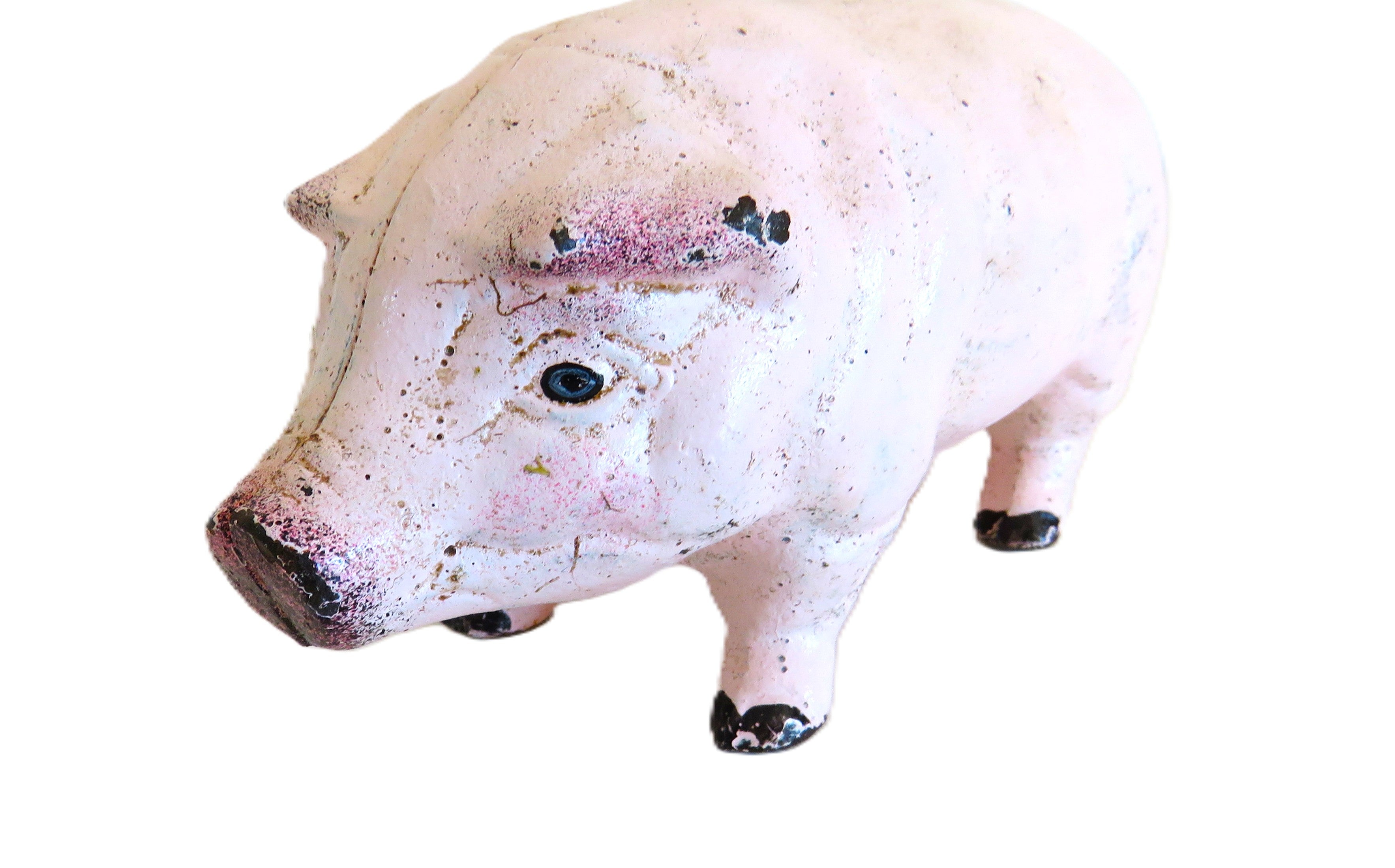 Vintage Pink Cast Iron Piggy Bank Money Box – Heavy Cast Iron Pig – Farmhouse Decor – Collectible Pig Bank - Vintage French Treasures
