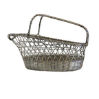 Vintage French Silvered Wire Wine Bottle Basket – Mid-Century Woven Wine Pourer - Vintage French Treasures