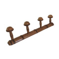 Antique French Faux Bamboo Wooden Coat Rack – Four Mushroom Peg Wall Hooks - Vintage French Treasures