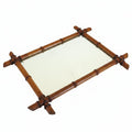 Vintage Chinoiserie Faux Bamboo Wall Mirror, Decorative Mid Century Mirror, Faux Bamboo Frame - Vintage French Treasures