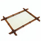 Vintage Chinoiserie Faux Bamboo Wall Mirror, Decorative Mid Century Mirror, Faux Bamboo Frame - Vintage French Treasures