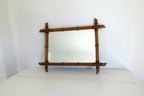 Vintage Chinoiserie Faux Bamboo Wall Mirror, Decorative Mid Century Mirror, Faux Bamboo Frame - Vintage French Treasures