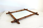 Vintage Chinoiserie Faux Bamboo Wall Mirror, Decorative Mid Century Mirror, Faux Bamboo Frame - Vintage French Treasures