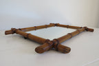 Vintage Chinoiserie Faux Bamboo Wall Mirror, Decorative Mid Century Mirror, Faux Bamboo Frame - Vintage French Treasures