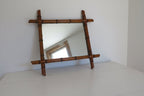 Antique French Faux Bamboo Mirror, Chinoiserie Wooden Wall Mirror, Victorian Decor - Vintage French Treasures