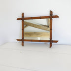 Antique French Faux Bamboo Mirror – Chinoiserie Wall Mirror – Victorian Bamboo Style Wooden Frame – Original Antique Glass - Vintage French Treasures