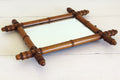 Vintage French Wooden Wall Mirror – Warm Rustic Country Style - Vintage French Treasures