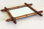 Vintage French Wooden Wall Mirror – Warm Rustic Country Style - Vintage French Treasures