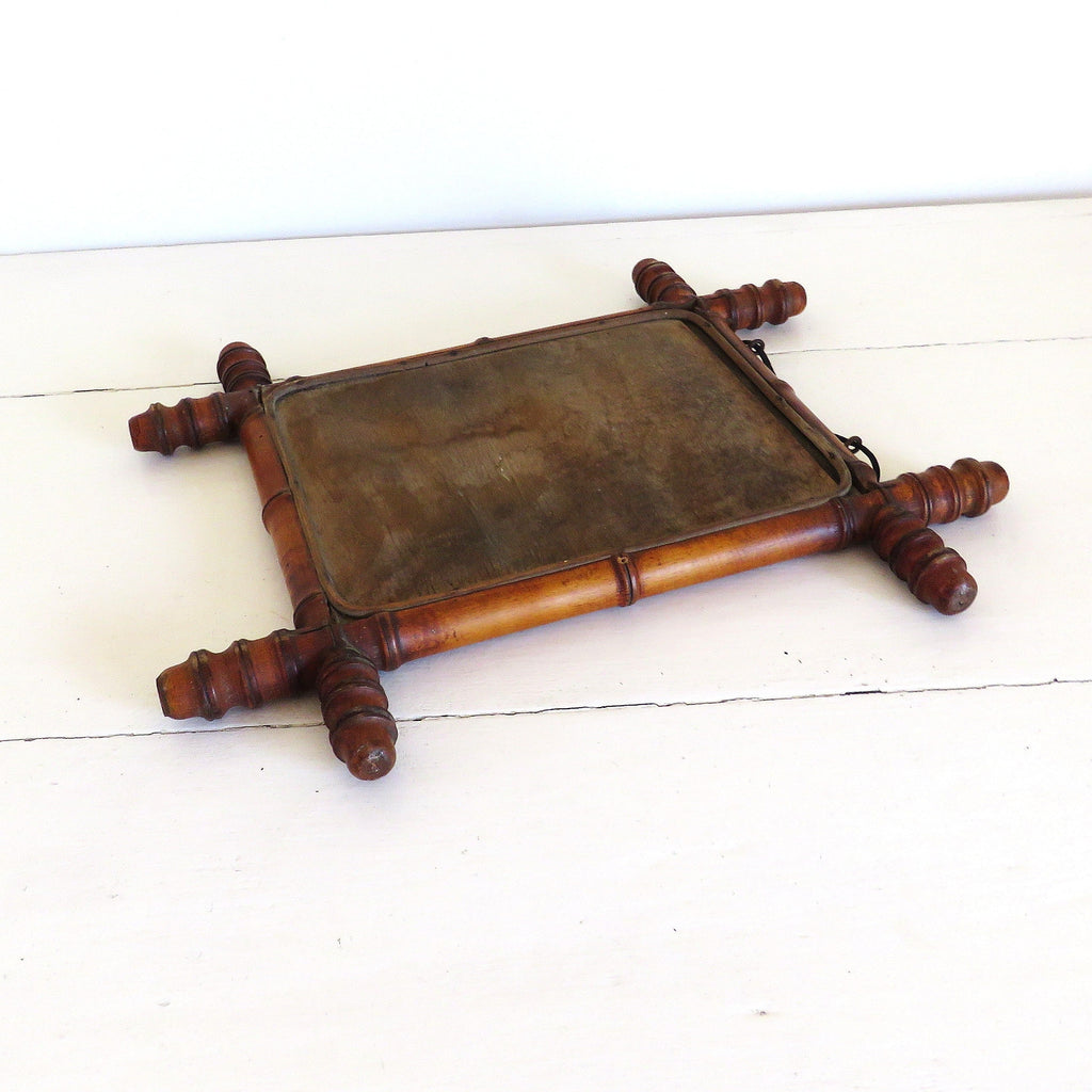 Antique French Chinoiserie Faux Bamboo Mirror c.1900 - Vintage French Treasures