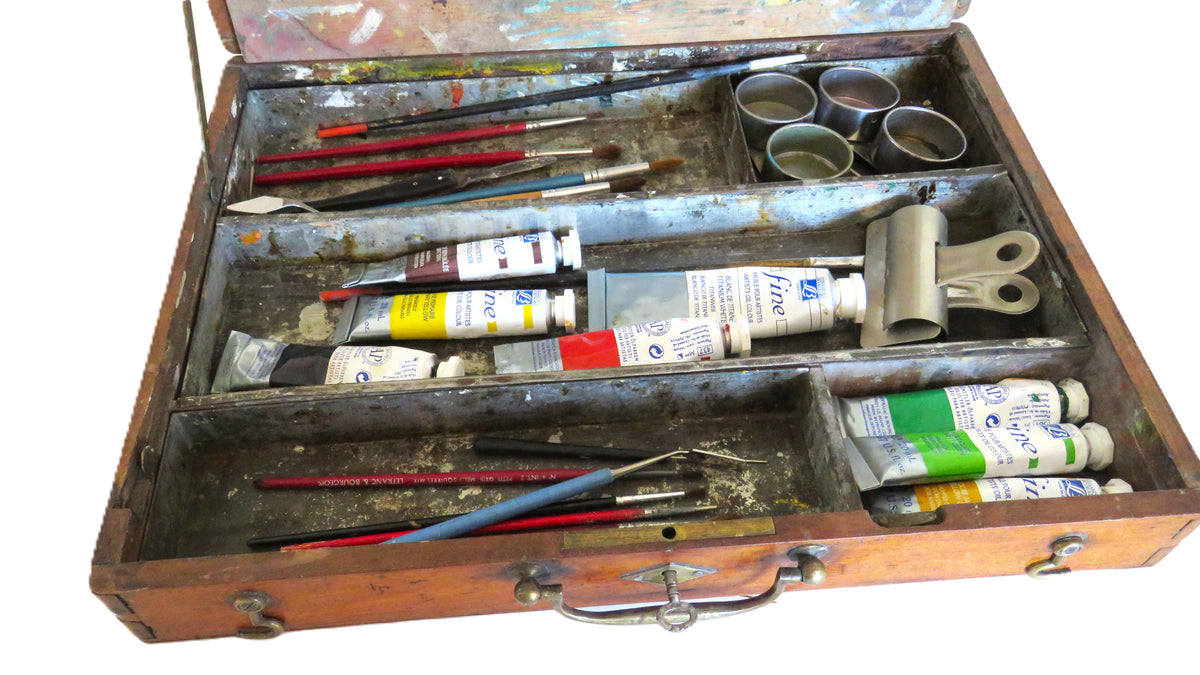 Antique French Artist’s Paint Box with Palette, Breveté S.G.D.G. Paris, c.1900 - Vintage French Treasures